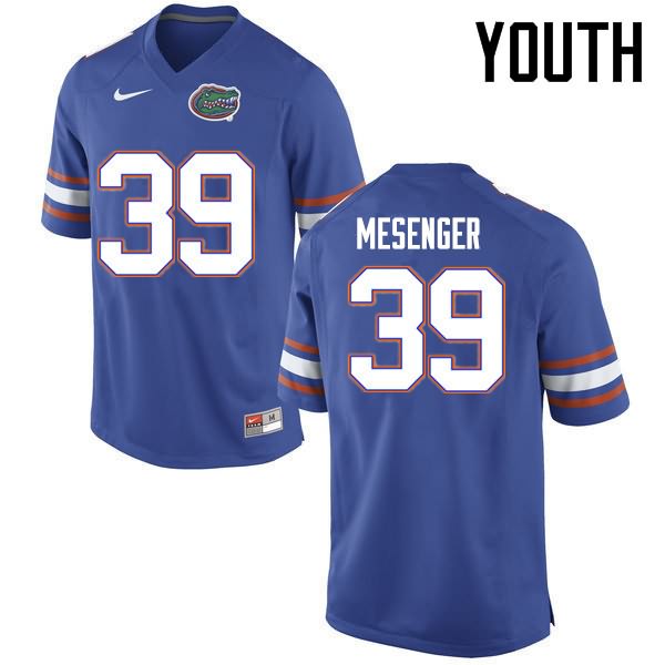 Youth NCAA Florida Gators Jacob Mesenger #39 Stitched Authentic Nike Blue College Football Jersey EVR7465LY